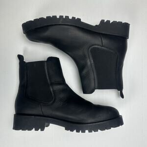 Thursday Everyday Chelsea Boot Black Leather Lug Sole Chunky Minimal Womens 10.5